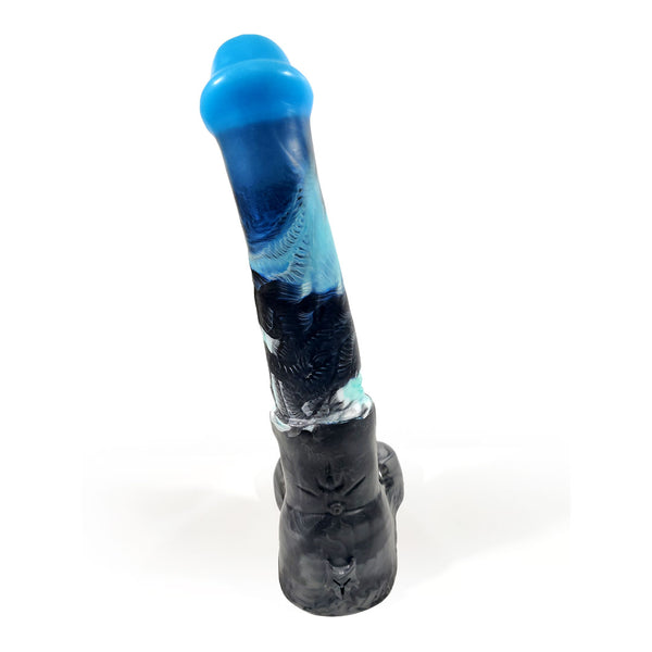 Conquest Alpha Soft - Glow Blue, Cyan, Black, grey shimmer with vac u lock hole